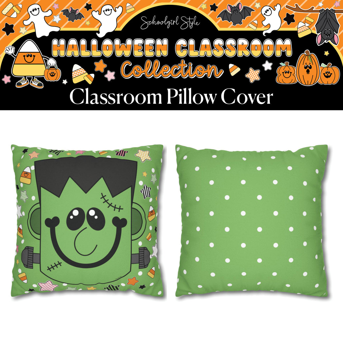 Sweet Little Frankie Halloween Classroom Pillow Cover | 90s Teacher