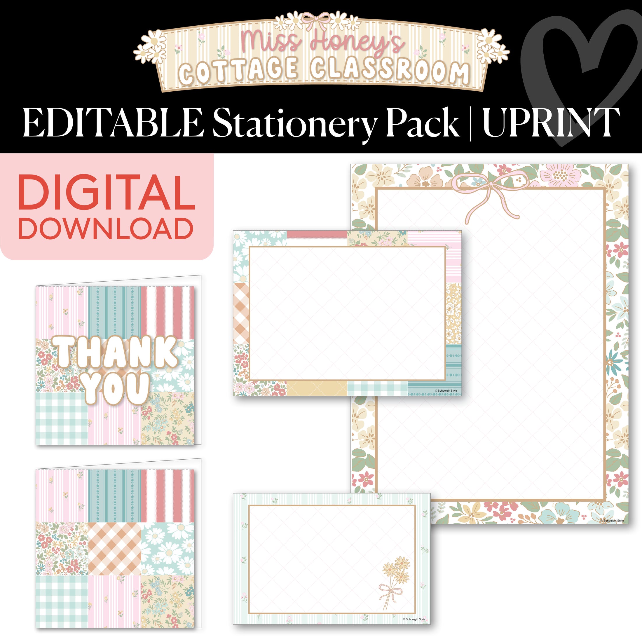 Printable Editable Stationery Pack | Miss Honey's Cottage Classroom