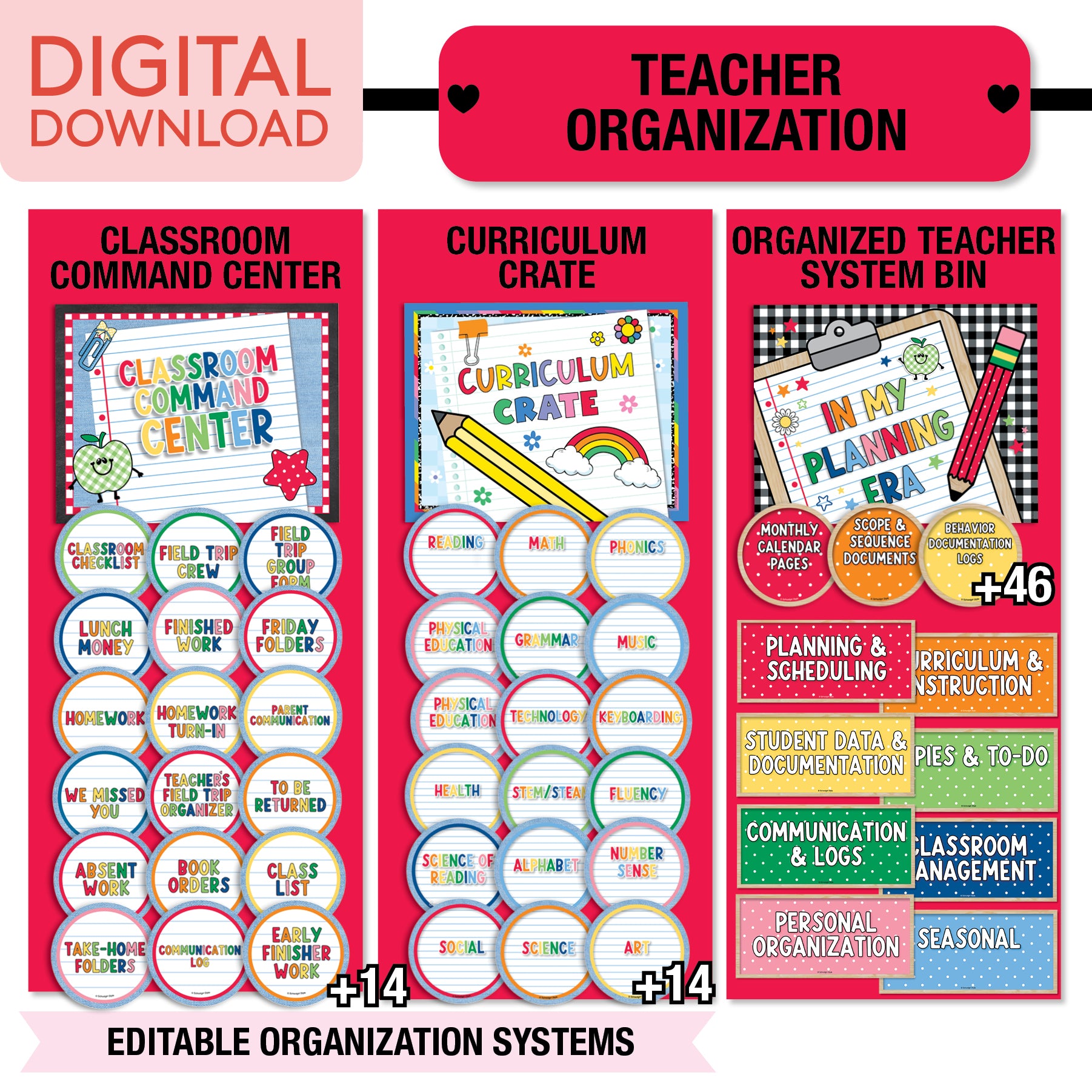 Printable Ultimate Classroom Management and Organization Bundle | 90s Teacher