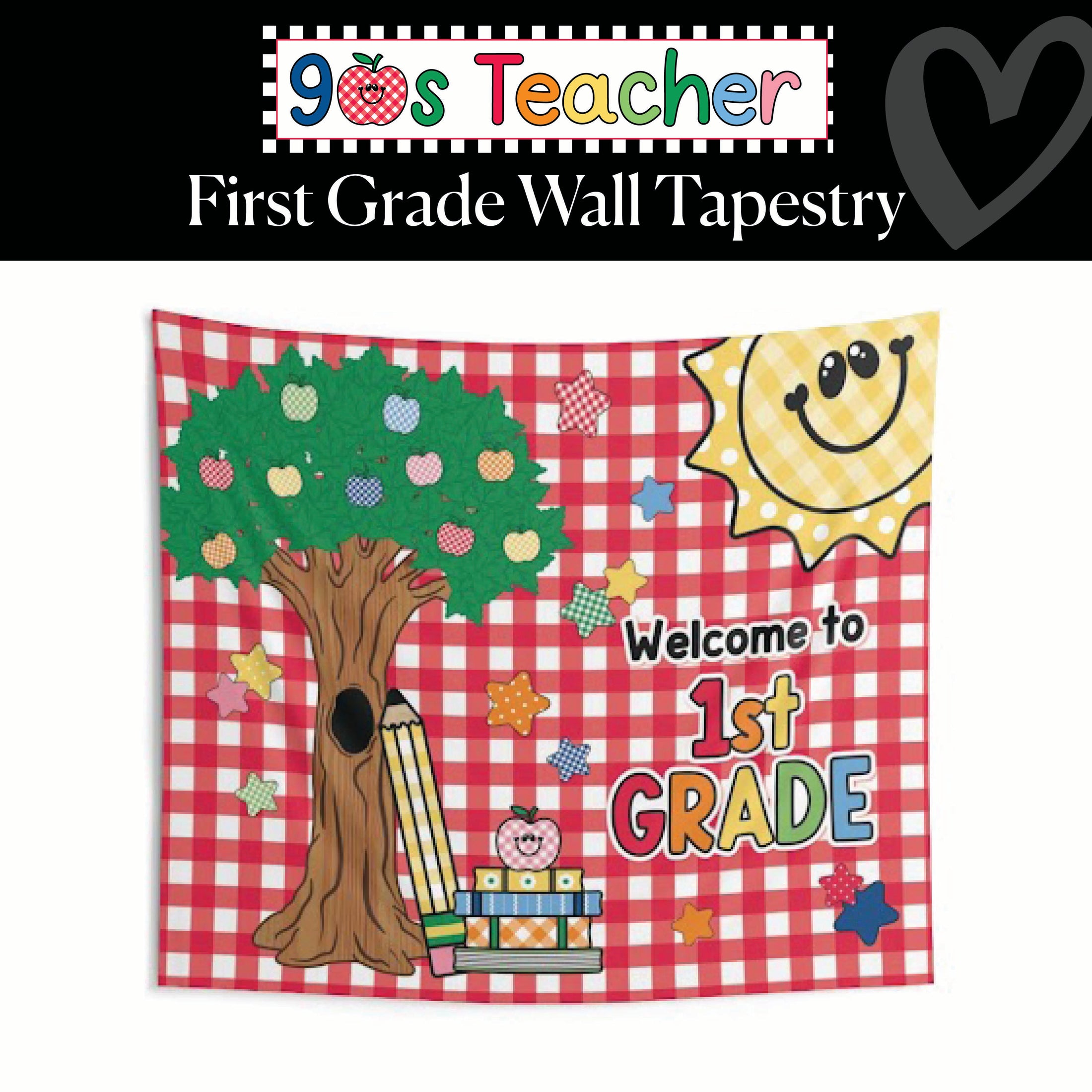Welcome to 1st Grade Classroom Wall Tapestry | 90s Teacher