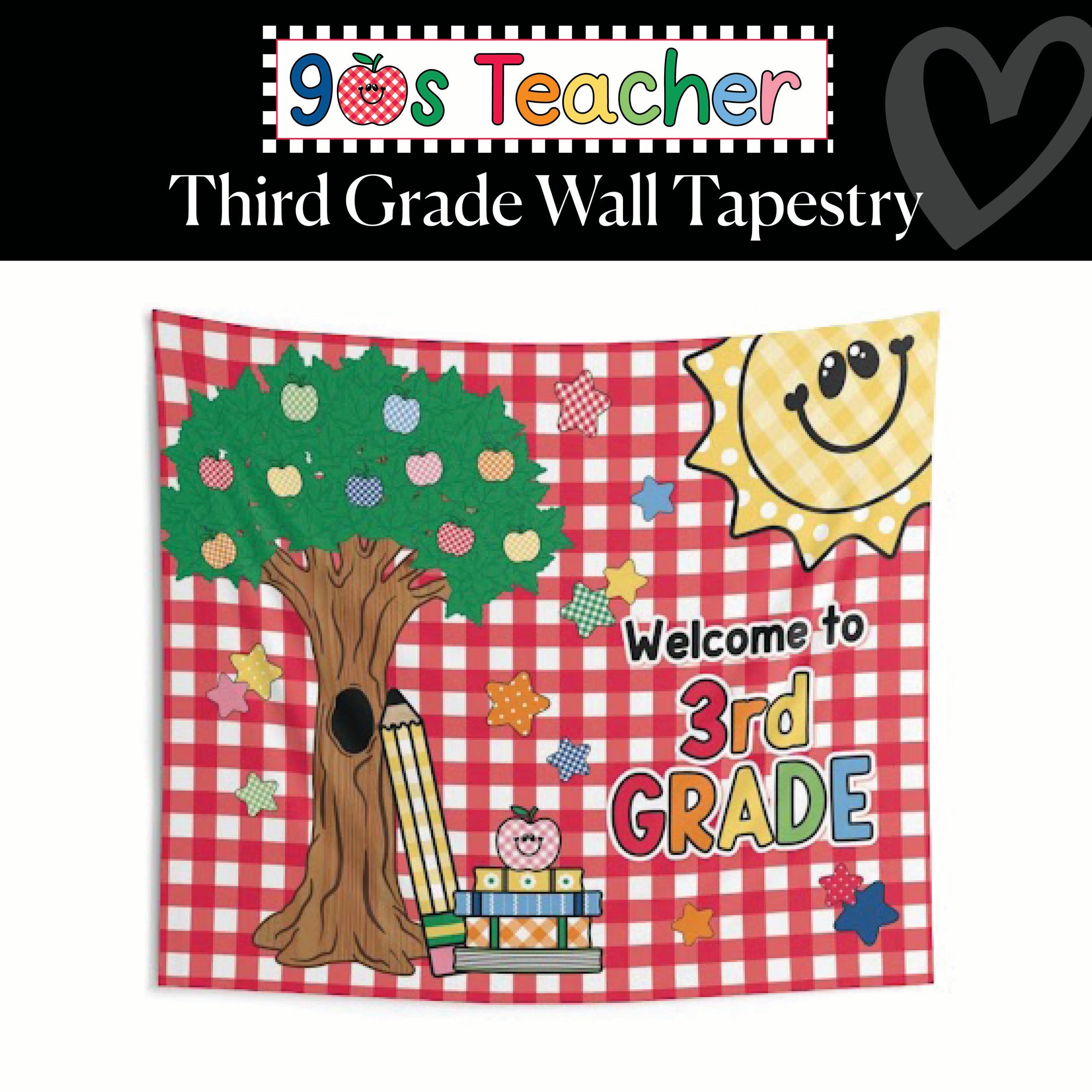 Welcome to 3rd Grade Classroom Wall Tapestry | 90s Teacher