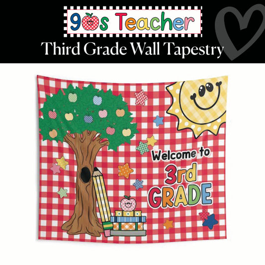 Welcome to 3rd Grade Classroom Wall Tapestry | 90s Teacher