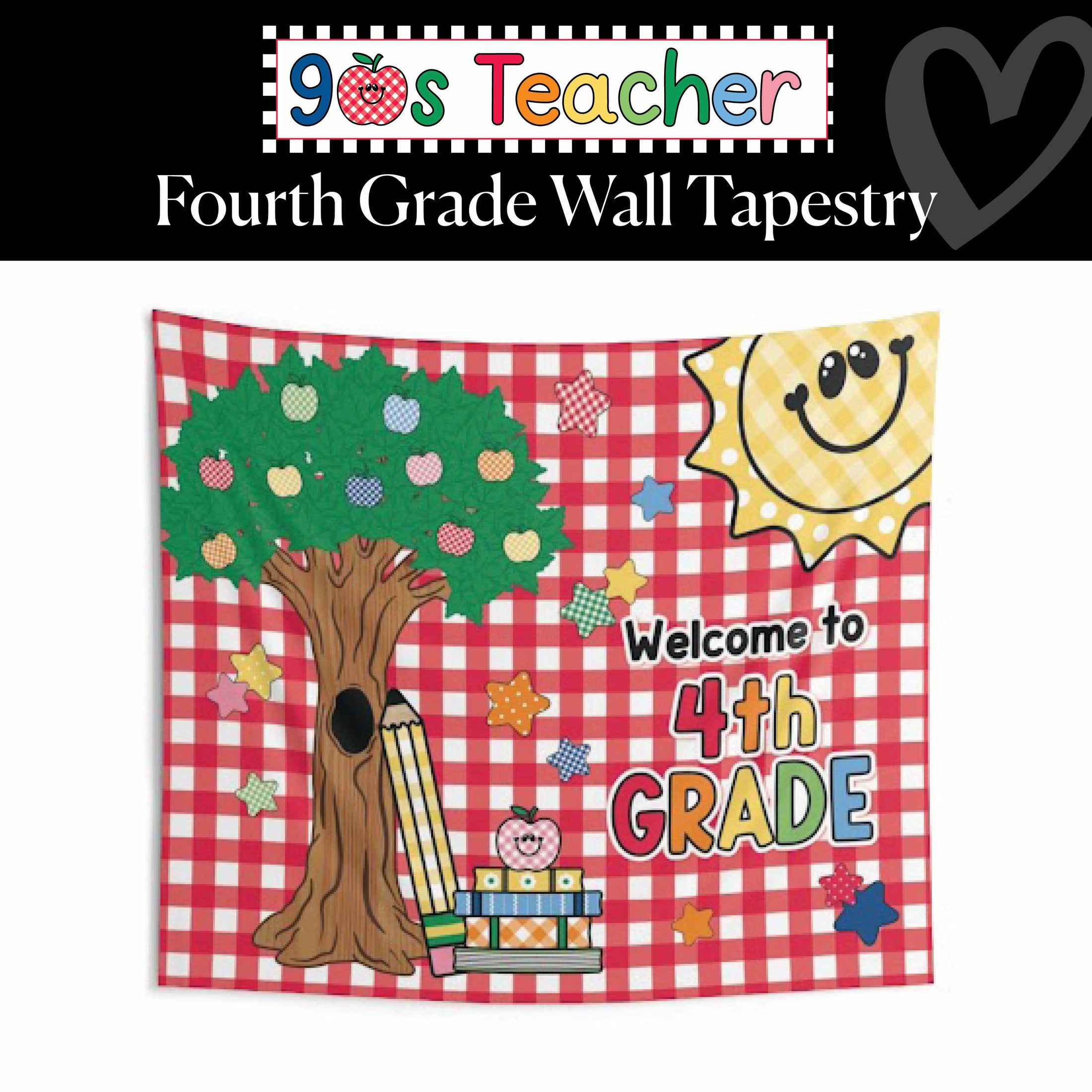Welcome to 4th Grade Classroom Wall Tapestry | 90s Teacher