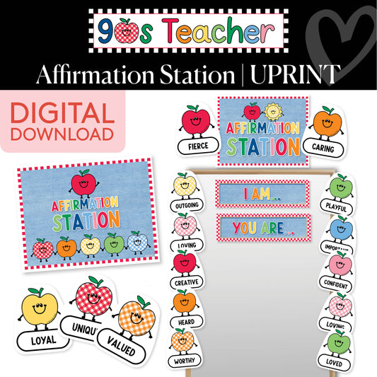 Printable Retro Affirmation Station | 90s Teacher