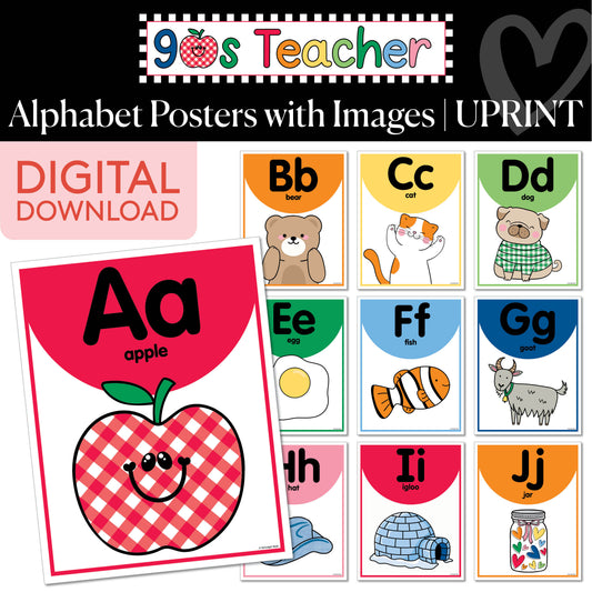 Printable Retro Alphabet Posters | 90s Teacher