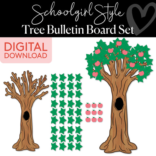 Printable Retro Apple Tree Bulletin Board Set | 90s Teacher
