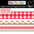 Load image into Gallery viewer, Printable Apple Orchard Gingham Border
