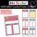 Load image into Gallery viewer, Printable Retro Editable Teacher Forms | 90s Teacher

