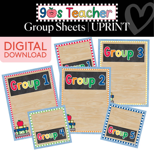 Printable Retro Editable Group Organizer Set | 90s Teacher