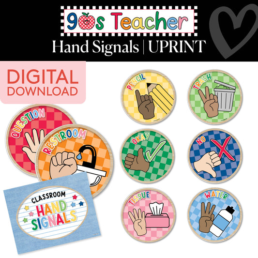 Printable Retro Hand Signals | 90s Teacher