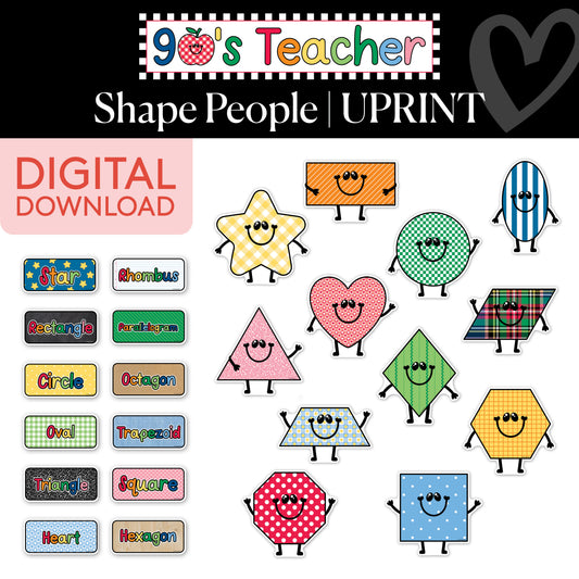 Printable Retro Shape People | 90s Teacher