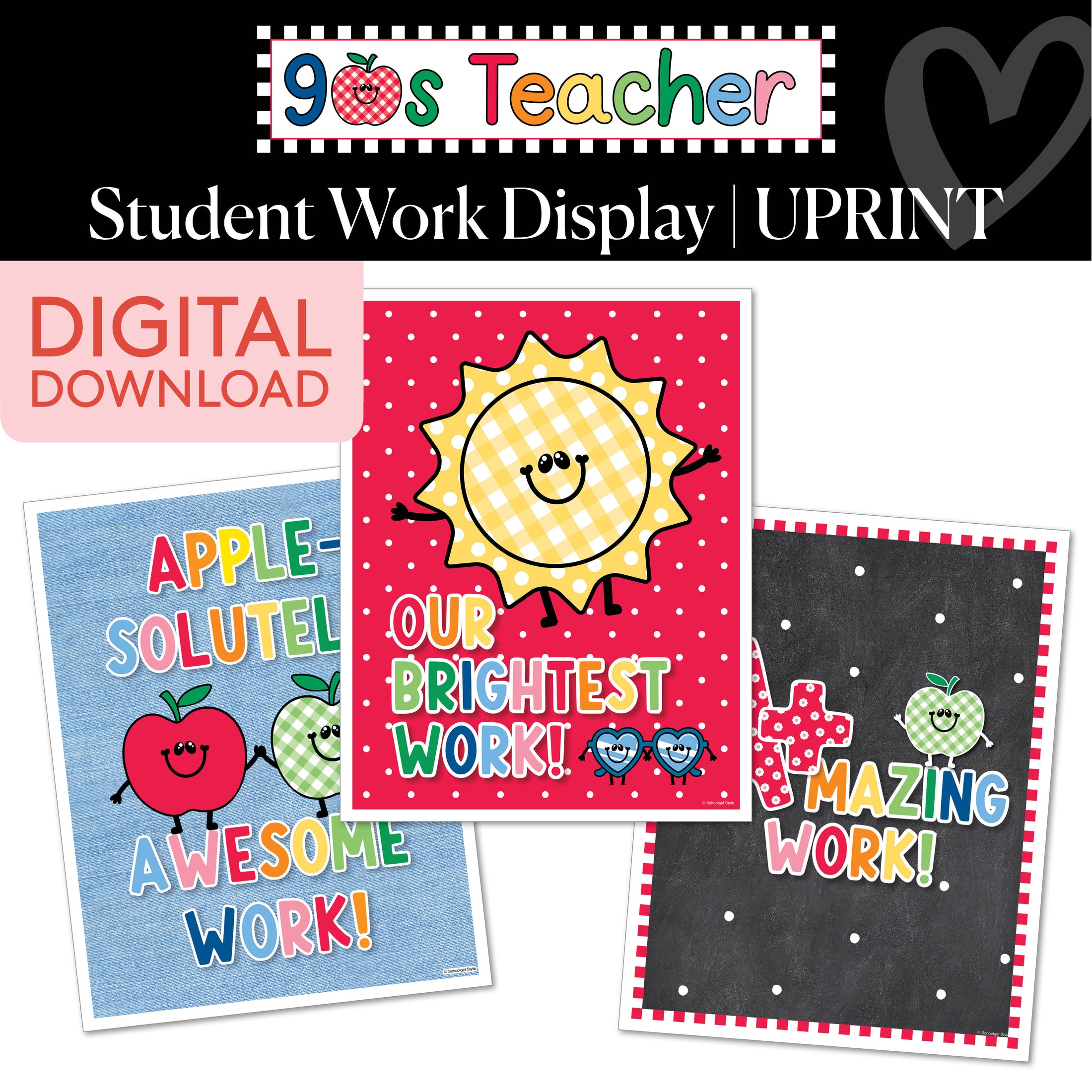 Printable Retro Student Work Display | 90s Teacher