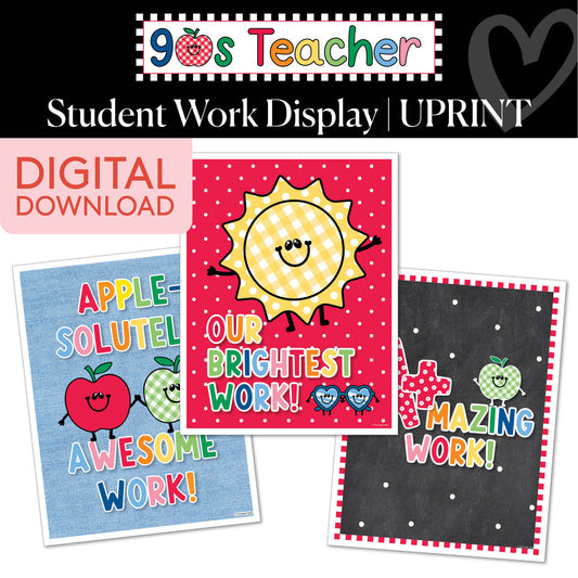 Printable Retro Student Work Display | 90s Teacher