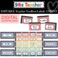 Load image into Gallery viewer, Printable Retro Editable Teacher Toolbox Labels | 90s Teacher
