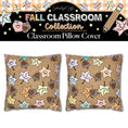 Load image into Gallery viewer, Pastel Leaves & Acorns Kraft Paper Classroom Pillow Cover | A Year In Pastel

