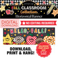 Load image into Gallery viewer, Printable Hello Fall Horizontal Walgreens Ready Kraft Style Banner | 90s Teacher
