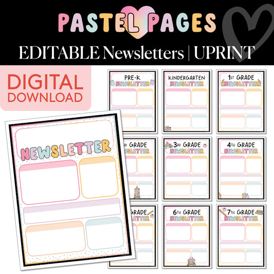 Printable Boho Pastel Newsletters | Pastel Pages