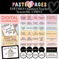 Load image into Gallery viewer, Printable Boho Pastel Editable Organized Teacher System Bin | Pastel Pages
