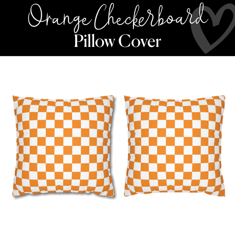 Orange Checkerboard Pillow Cover