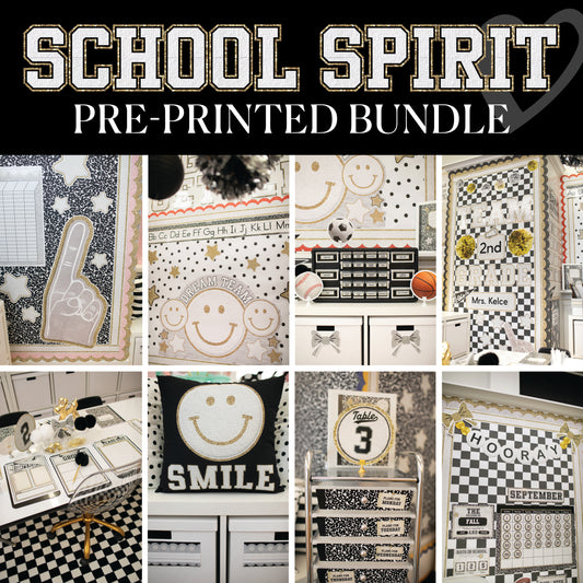 School Spirit | Pre-Printed Classroom Decor Bundle | Decor To Your Door | Schoolgirl Style