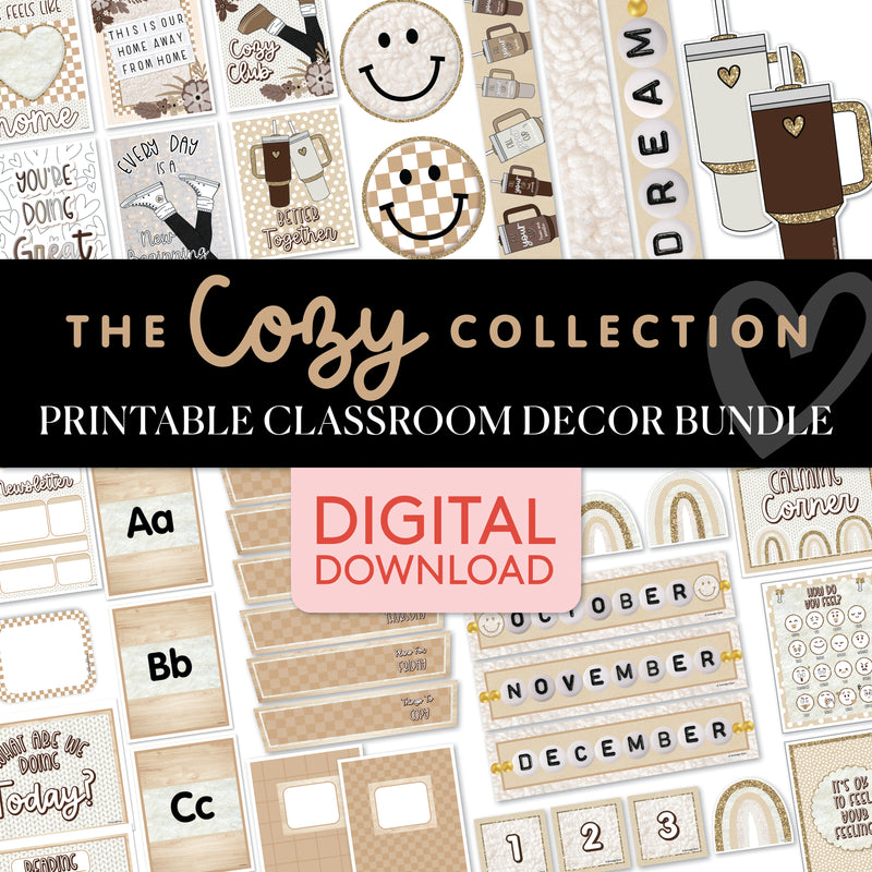 The Cozy Collection | Full Printable Classroom Decor Bundle | Printable Classroom Decor | Schoolgirl Style
