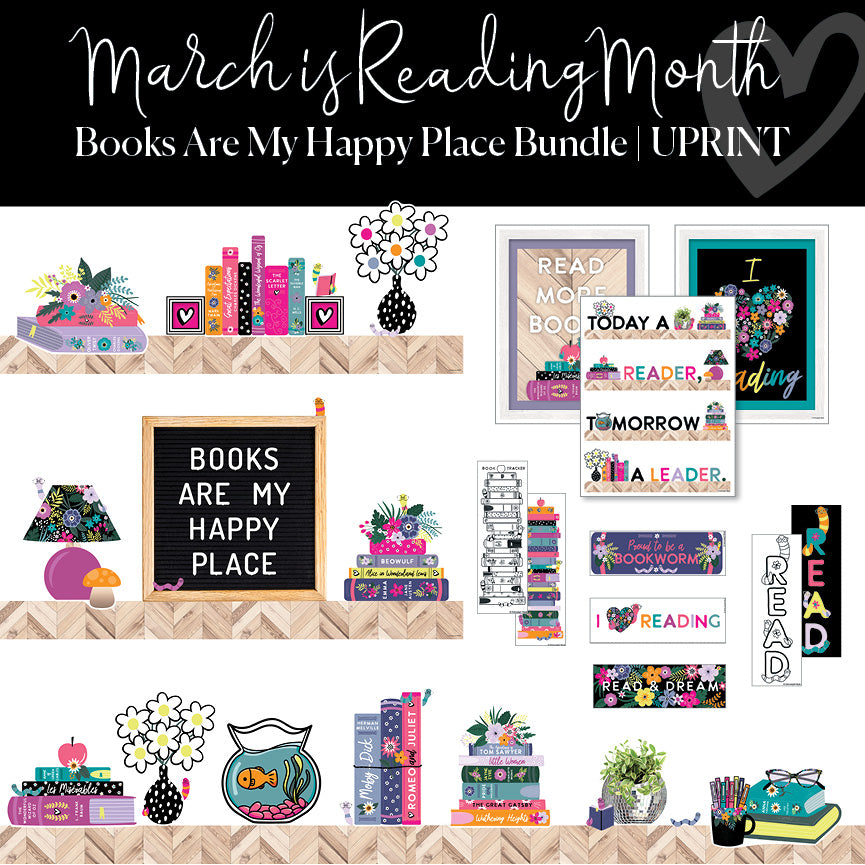 Reading Decor BUNDLE Reading Month Classroom Decor UPRINT Schoolgi
