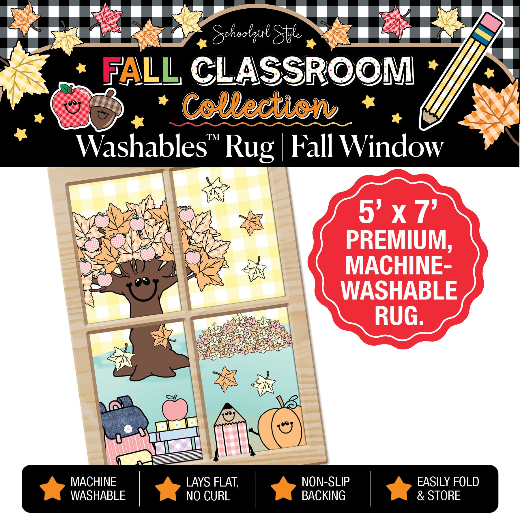 Pastel Fall Window Classroom Mat by Schoolgirl Style