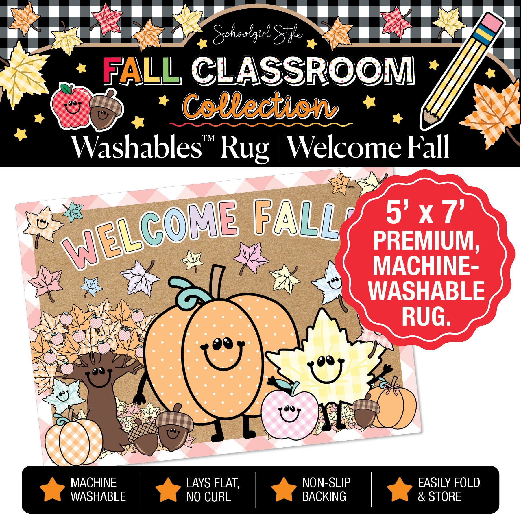 Pastel Welcome Fall Classroom Mat by Schoolgirl Style