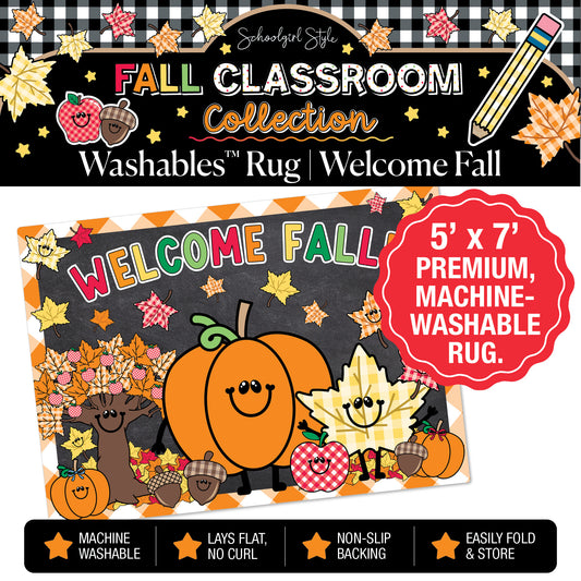 90s Teacher Welcome Fall Classroom Mat by Schoolgirl Style