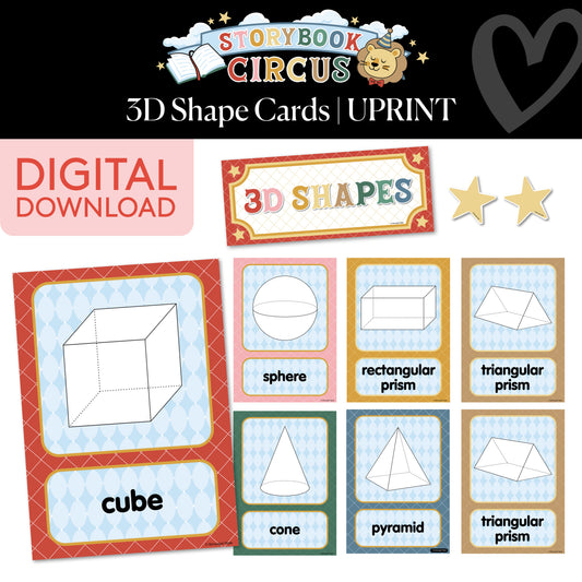 Printable Vintage 3D Shape Cards | Storybook Circus