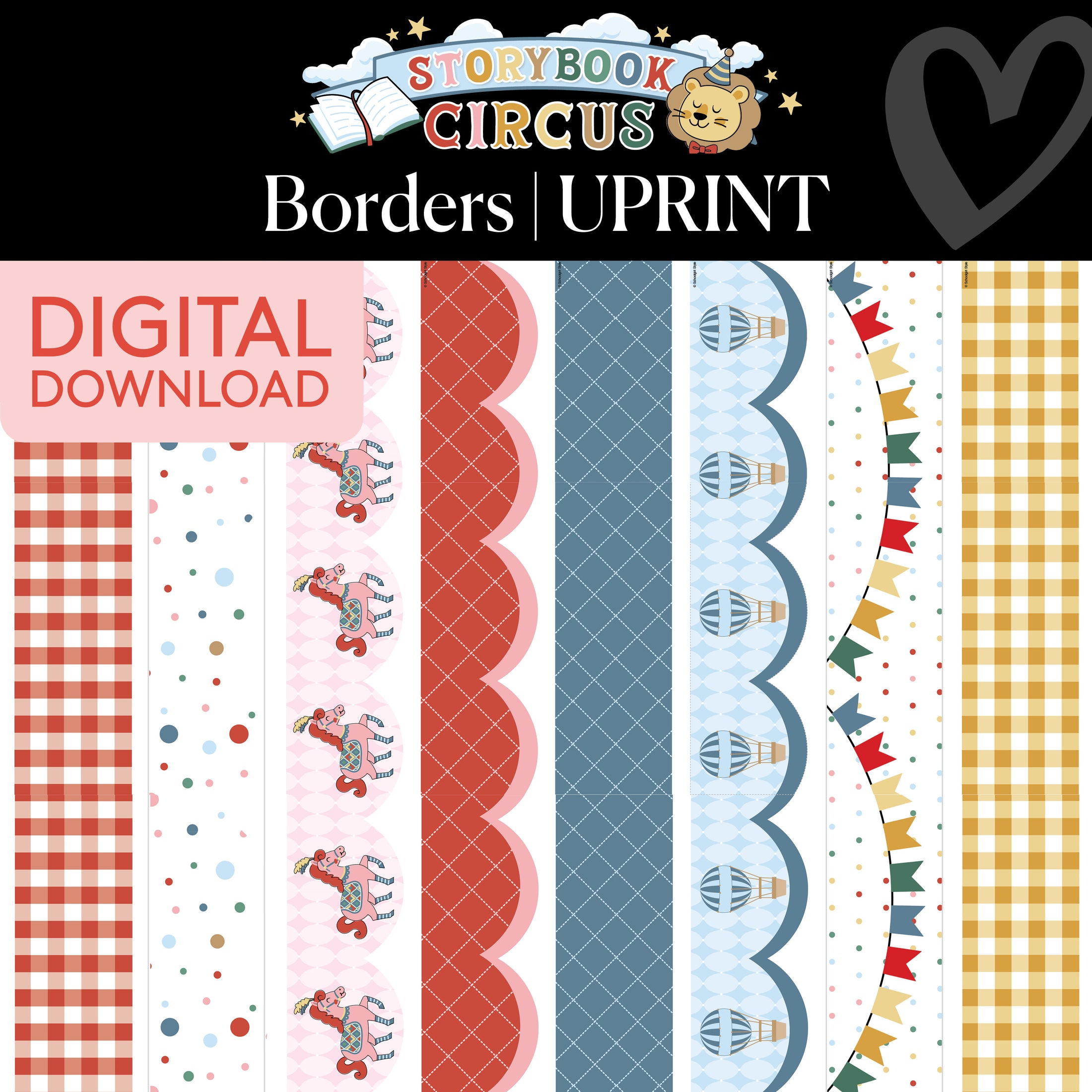 Printable Vintage Border Bundle 2 | Storybook Circus