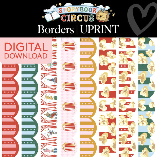 Printable Vintage Border Bundle 3 | Storybook Circus
