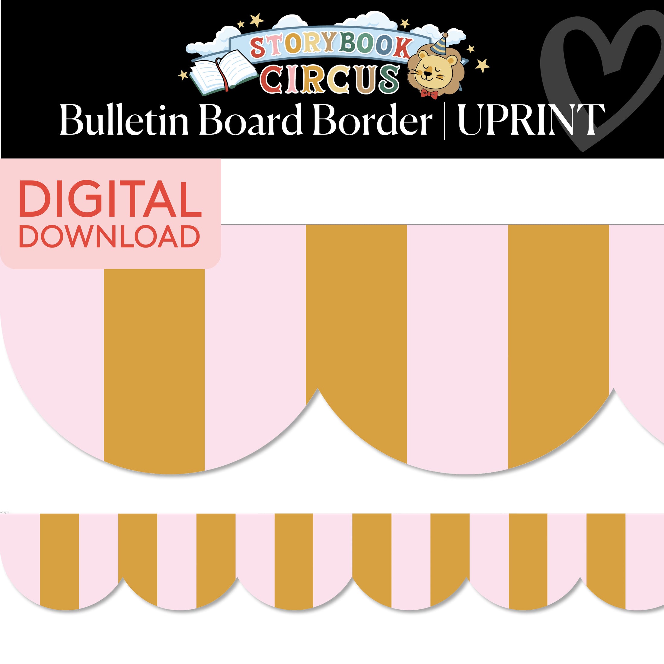 Printable Vintage Carousel Sunset Border | Storybook Circus