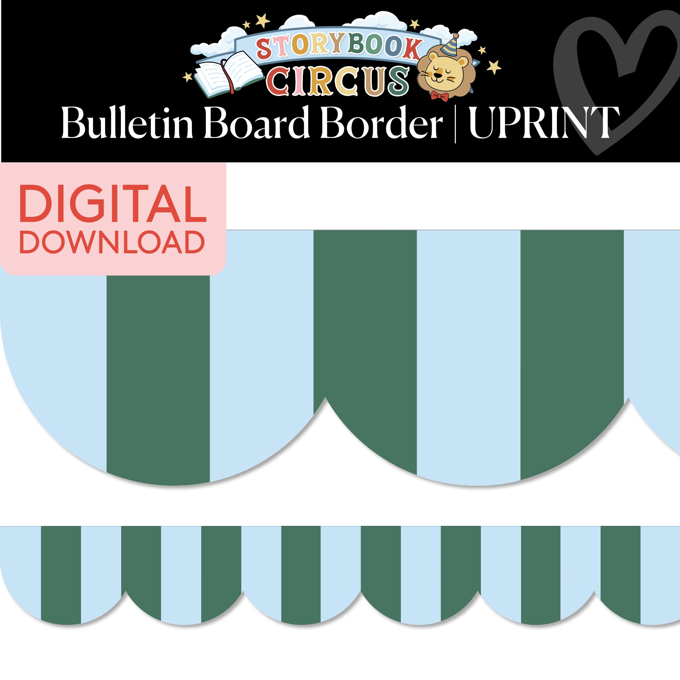 Printable Vintage Heirloom Stripes Border | Storybook Circus