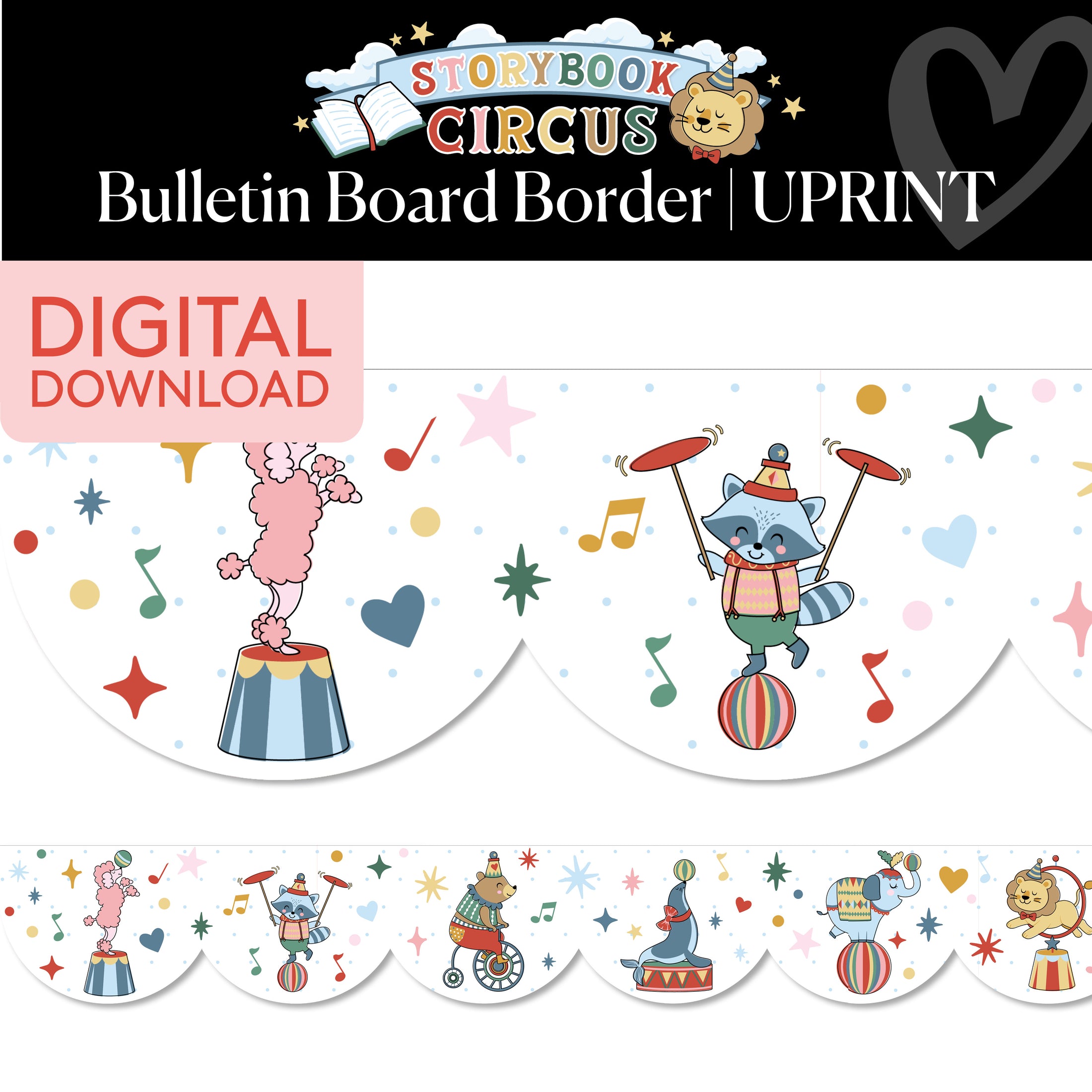 Printable Vintage Once Upon A Circus Border | Storybook Circus