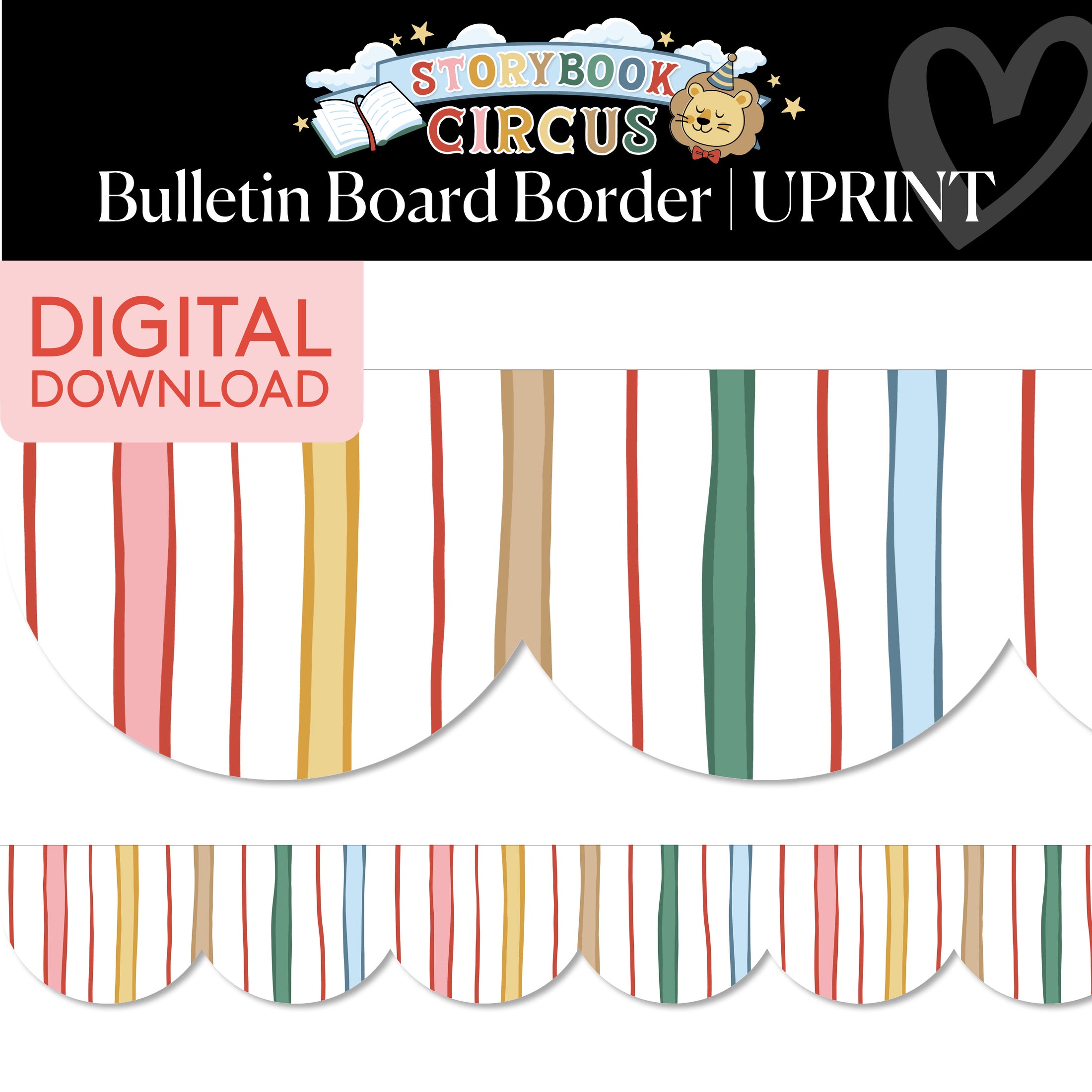Printable Vintage Ringmaster Ribbons Border | Storybook Circus