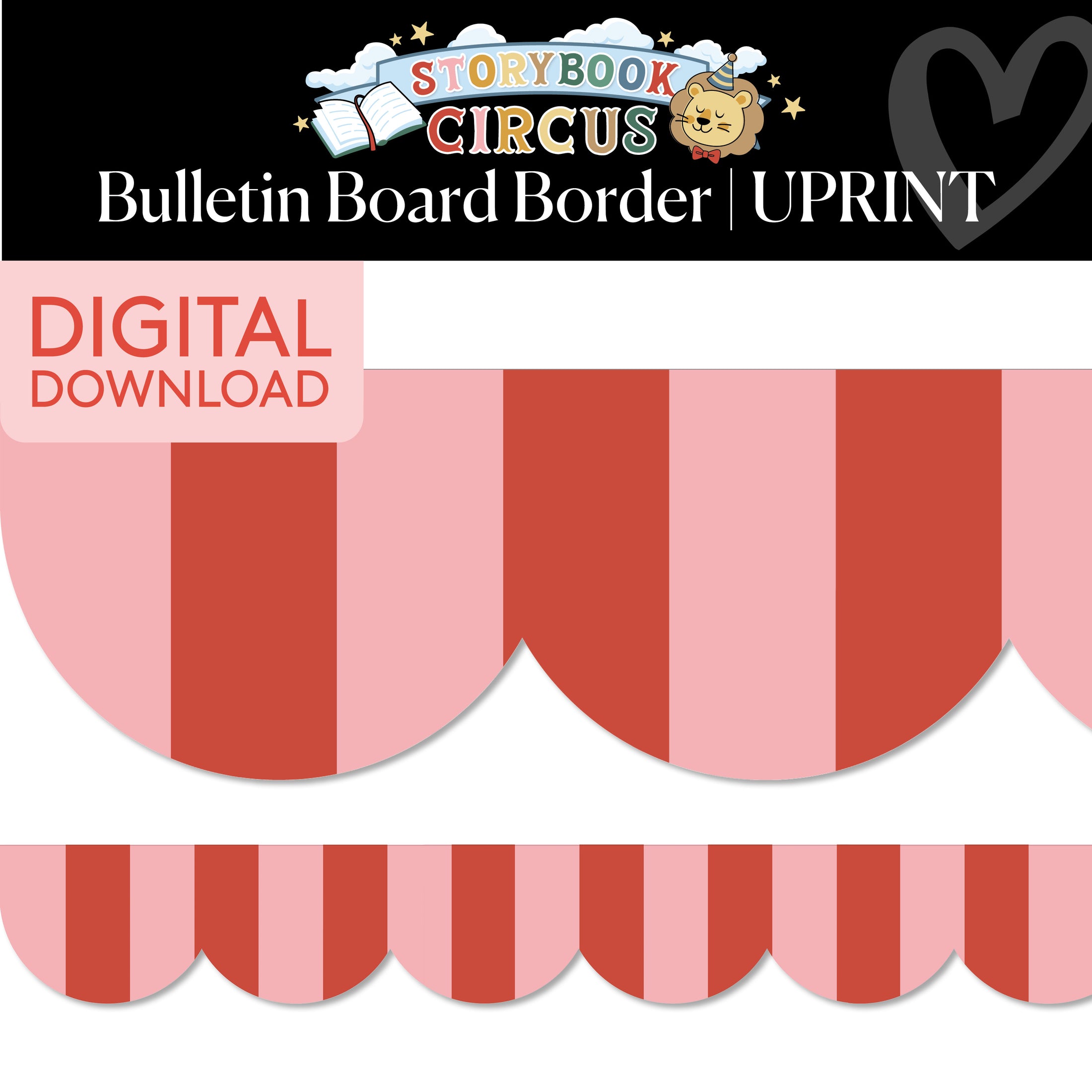 Printable Vintage Showtime Stripes Border | Storybook Circus