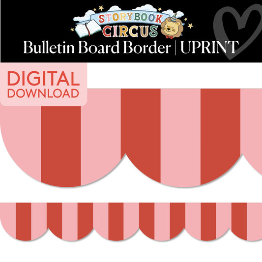 Printable Vintage Showtime Stripes Border | Storybook Circus