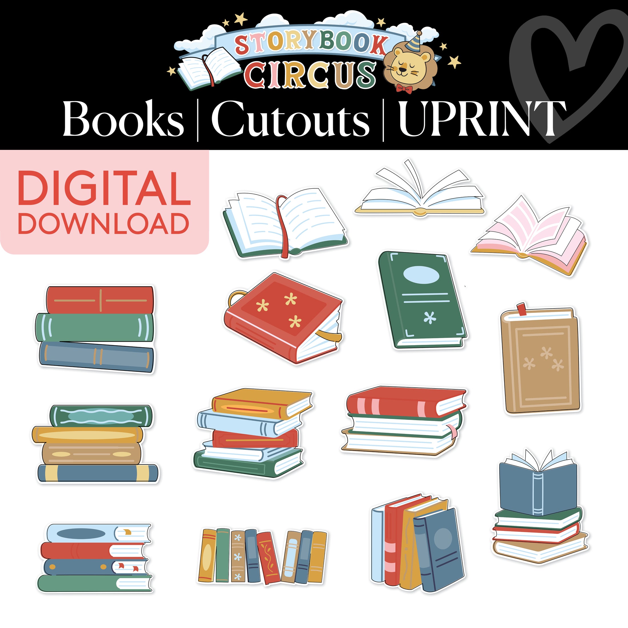 Printable Vintage Books Cutouts | Storybook Circus