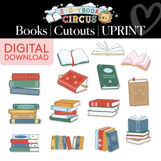 Printable Vintage Books Cutouts | Storybook Circus