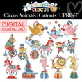 Load image into Gallery viewer, Printable Vintage Circus Animals Cutouts | Storybook Circus
