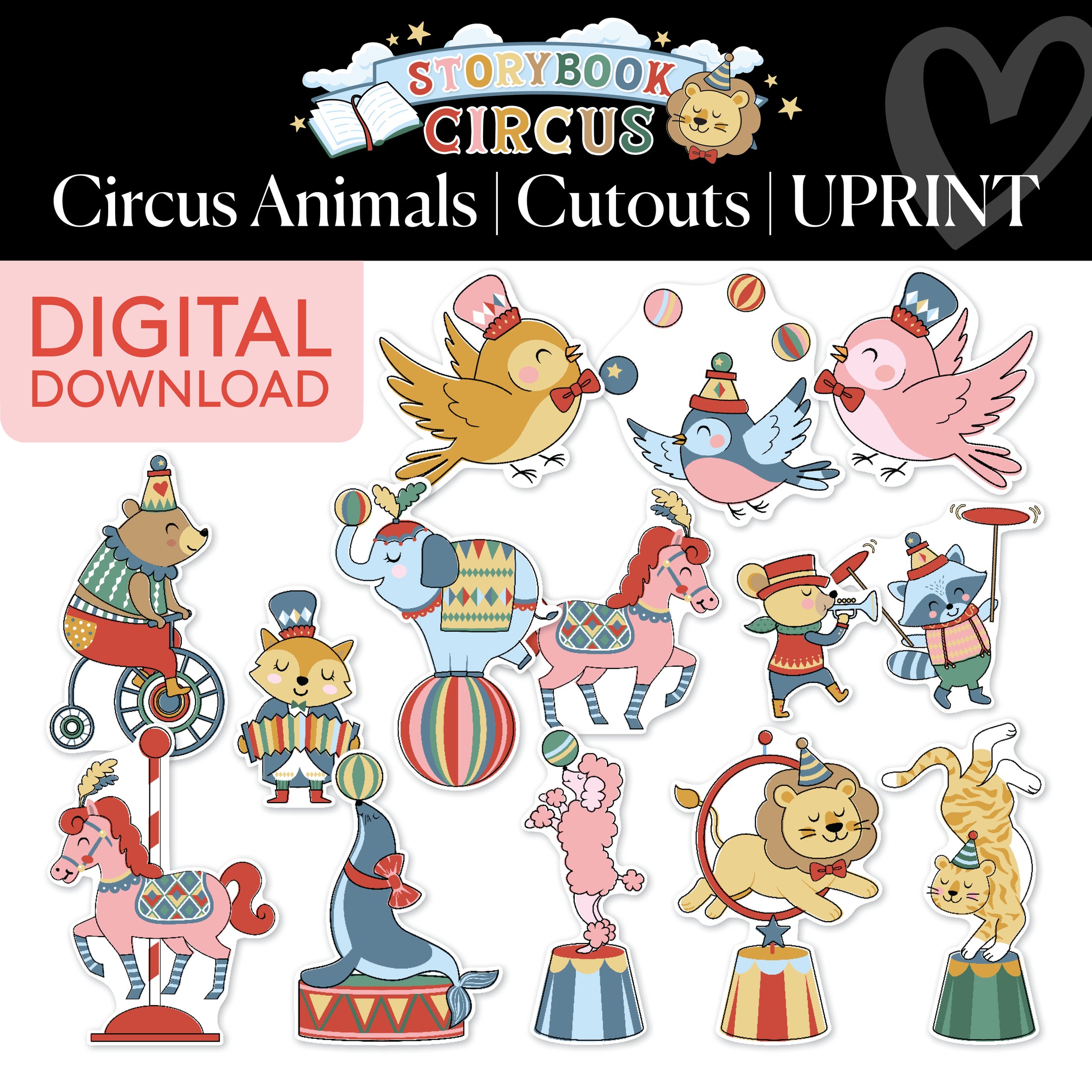 Printable Vintage Circus Animals Cutouts | Storybook Circus