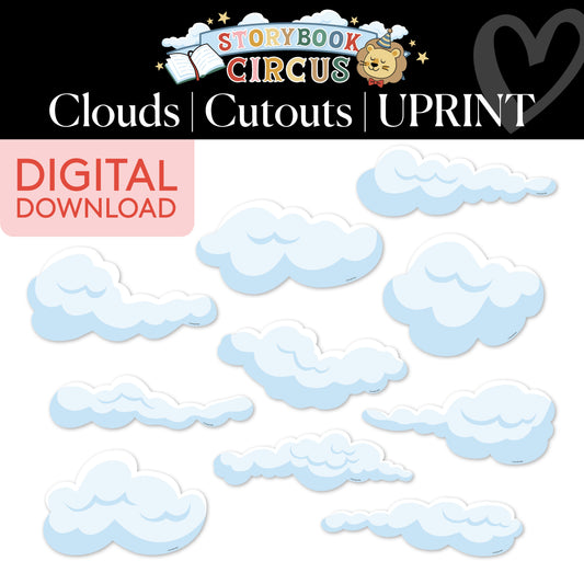 Printable Vintage Clouds Cutouts | Storybook Circus