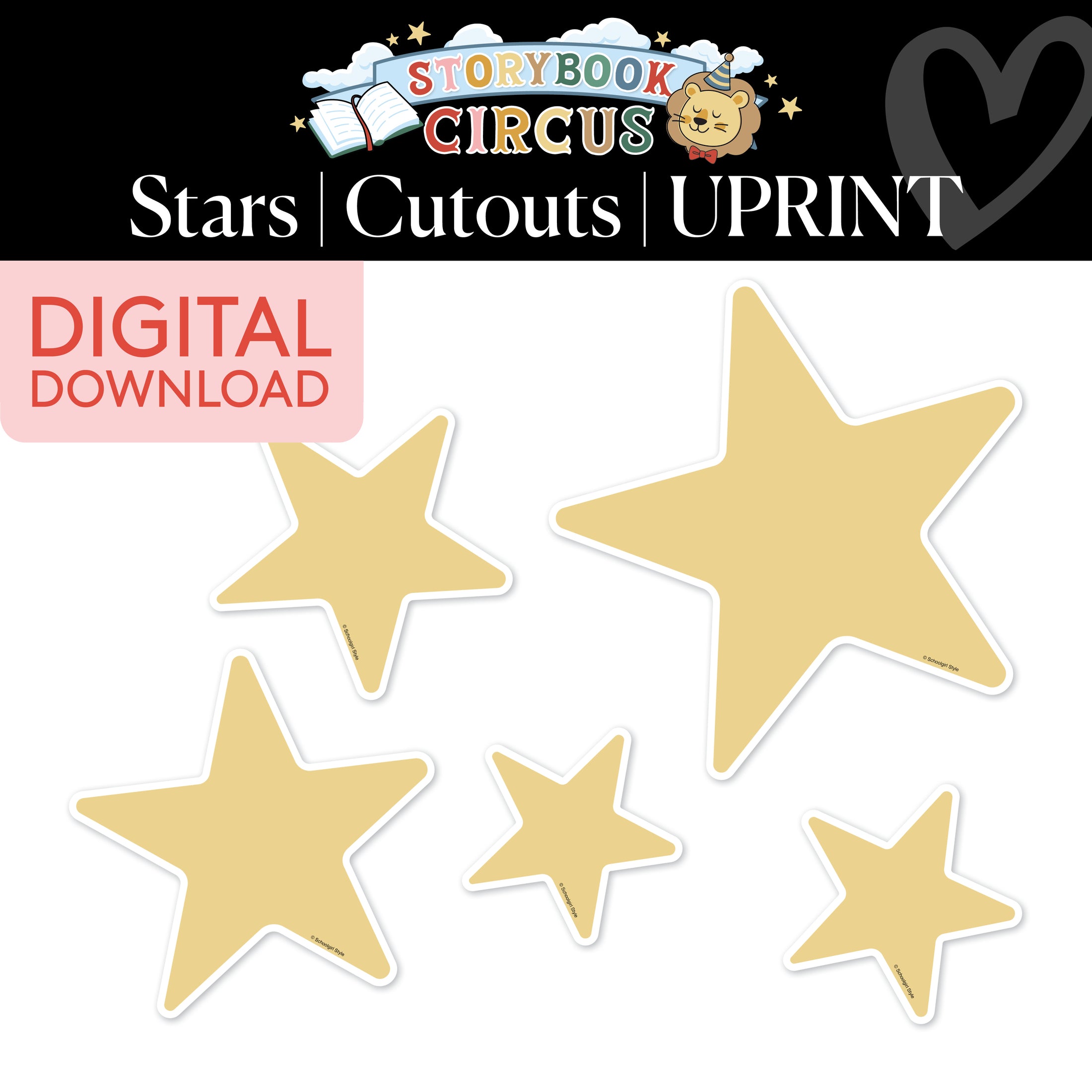 Printable Vintage Stars Cutouts | Storybook Circus