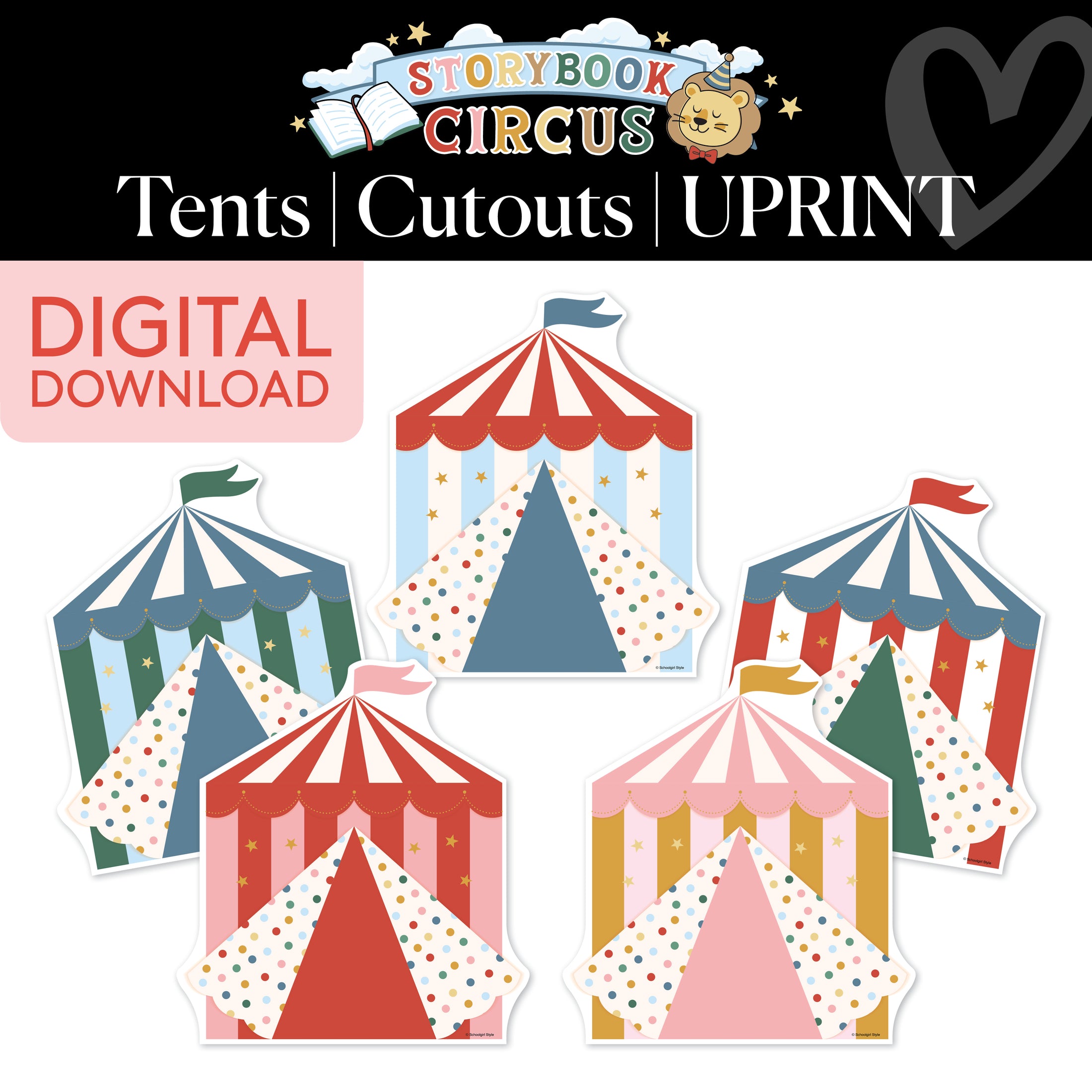 Printable Vintage Circus Tents Cutouts | Storybook Circus