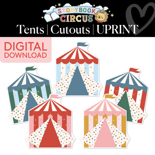 Printable Vintage Circus Tents Cutouts | Storybook Circus