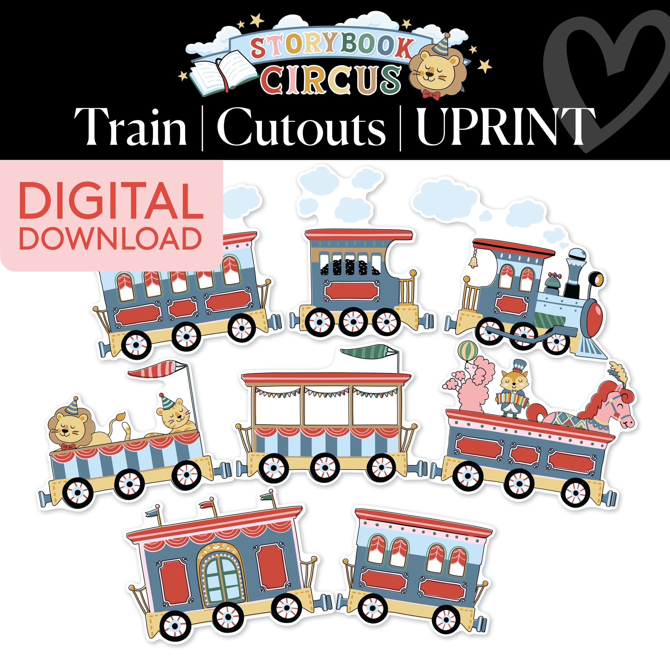 Printable Vintage Circus Train Cutouts | Storybook Circus