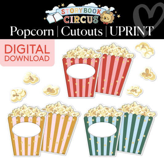Printable Vintage Popcorn Cutouts | Storybook Circus