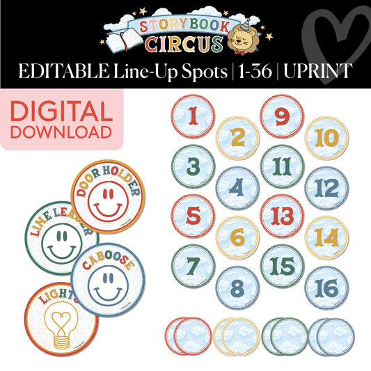 Printable Vintage Editable Line Up Spots | Storybook Circus