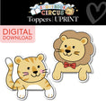 Load image into Gallery viewer, Printable Vintage Lion & Tiger Toppers | Storybook Circus
